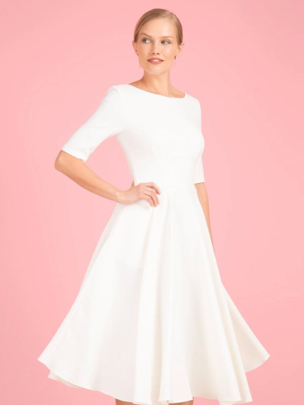 Pretty Dress Company Hepburn Swing Dress (Ivory)